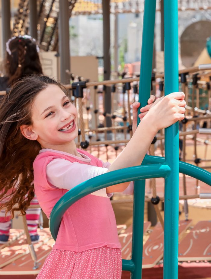 Girl smilling playground
